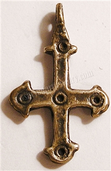 Coptic Cross 1 1/4" - Catholic religious rosary parts in authentic antique and vintage styles with amazing detail. Large collection of crucifixes, centerpieces, and heirloom medals made by hand in California, US. Available in true bronze and .925 sterling