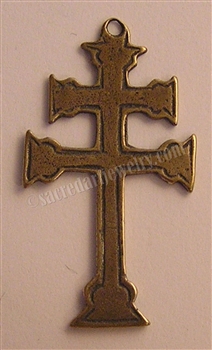 Cross of Lorraine 1 3/4" - Catholic religious rosary parts in authentic antique and vintage styles with amazing detail. Large collection of crucifixes, centerpieces, and heirloom medals made by hand in true bronze and .925 sterling silver.