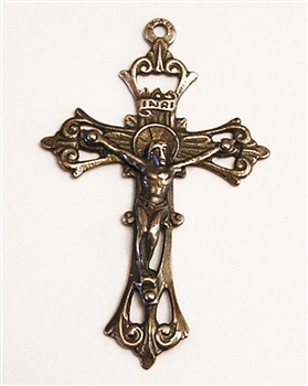 Openwork Crucifix 2" - Catholic religious rosary parts in authentic antique and vintage styles with amazing detail. Large collection of crucifixes, centerpieces, and heirloom medals made by hand in true bronze and .925 sterling silver.