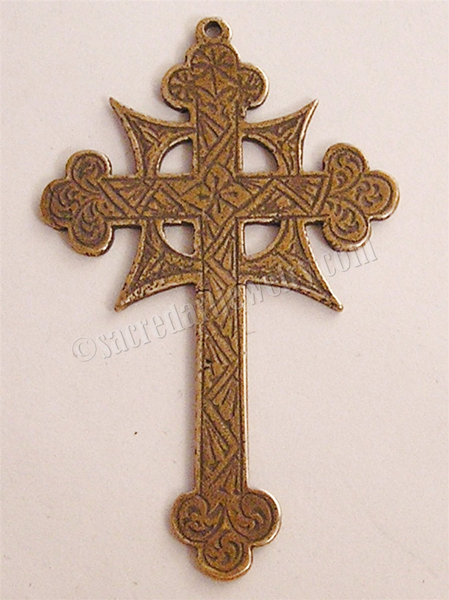 Sterling Silver Engraved Celtic Cross Pendant Made In Ireland