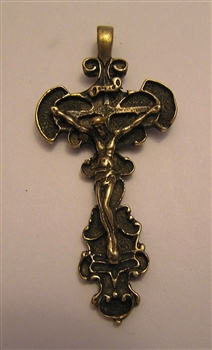 Crucifix Pendant 2" - Catholic religious medals and cross necklaces and in authentic antique and vintage styles with amazing detail. Big collection of crosses, medals and a variety of chains  in sterling silver and bronze.