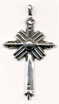 Cross Navajo Style 2 1/4" - Catholic cross pendants and crucifixes in authentic antique and vintage styles with amazing detail. Large collection of crucifixes, centerpieces, and heirloom medals made by hand in California, US.