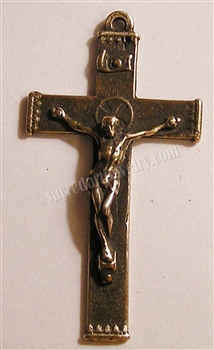 Simple Crucifix 1 7/8" - Catholic religious medals and cross necklaces and in authentic antique and vintage styles with amazing detail. Big collection of crosses, medals and a variety of chains in sterling silver and bronze.