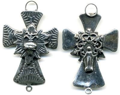 Mexican Cross 2" - Catholic religious rosary parts in authentic antique and vintage styles with amazing detail. Large collection of crucifixes, centerpieces, and heirloom medals made by hand in true bronze and .925 sterling silver.