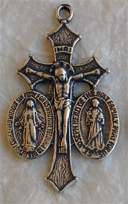 1341 CRUCIFIX/MEDAL St. Joseph, Miraculous 3/4" 