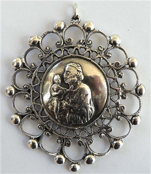 St Anthony Medallion, Large, Antique, 17th C handmade model - Catholic religious medals and medallions in authentic antique and vintage styles with amazing detail. Large collection of heirloom pieces made by hand in California, US.