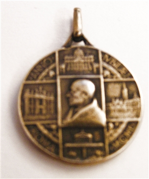Pope Pius XII Medal 1" - Catholic religious medals in authentic antique and vintage styles with amazing detail. Large collection of heirloom pieces made by hand in California, US. Available in true bronze and sterling silver