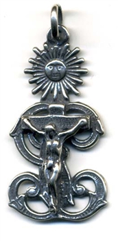 Police Protection Medal 1 1/2" - Catholic religious medals in authentic antique and vintage styles with amazing detail. Large collection of heirloom pieces made by hand in California, US. Available in true bronze and sterling silver
