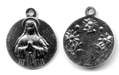 Saint Margaret Medal 7/8" - Catholic religious medals in authentic antique and vintage styles with amazing detail. Large collection of heirloom pieces made by hand in California, US. Available in true bronze and sterling silver