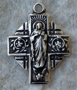 MEDAL, Our Lady of Mt. Carmel Scapular 7/8" - Catholic religious medals in authentic antique and vintage styles with amazing detail. Large collection of heirloom pieces made by hand in California, US. Available in true bronze and sterling silver