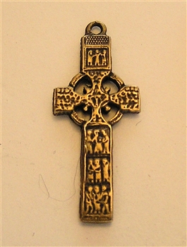 Small Celtic Cross 1 1/8" - Catholic religious medals in authentic antique and vintage styles with amazing detail. Large collection of heirloom pieces made by hand in California, US. Available in true bronze and sterling silver