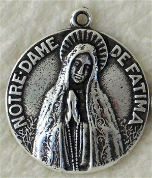 World Peace Medal Fatima 3/4" - Catholic religious medals in authentic antique and vintage styles with amazing detail. Large collection of heirloom pieces made by hand in California, US. Available in true bronze and sterling silver
