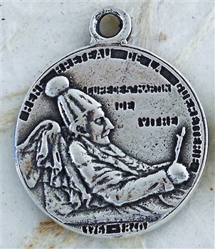 St Martin Medal 3/4" - Catholic religious medals in authentic antique and vintage styles with amazing detail. Large collection of heirloom pieces made by hand in California, US. Available in sterling silver and true bronze