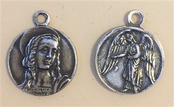 Mary Magdalene, Guardian Angel Medal 3/4"  - Catholic religious medals in authentic antique and vintage styles with amazing detail. Large collection of heirloom pieces made by hand in California, US. Available in sterling silver and true bronze.