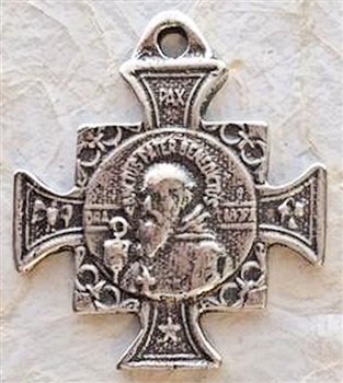 St Benedict Prayer Medallion 1 5/8" - Catholic religious medals in authentic antique and vintage styles with amazing detail. Large collection of heirloom pieces made by hand in California, US. Available in true bronze and sterling silver.