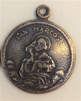 St. Mark, The Evangelist Medal 3/4" - Catholic religious medals in authentic antique and vintage styles with amazing detail. Large collection of heirloom pieces made by hand in California, US. Available in sterling silver and true bronze.
