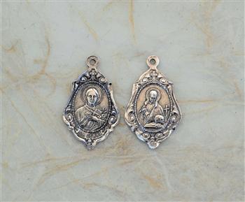 St Gemma Galgani Medal 1" - Catholic religious medals in authentic antique and vintage styles with amazing detail. Large collection of heirloom pieces made by hand in California, US. Available in true bronze and sterling silver.