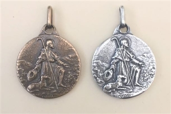 St. Roch, Rocco, Patron Saint of Dogs, Epidemics, Plagues 1 MEDAL w/ bail - This Agnus Dei The Lamb of God medallion is part of the Sacred Art Jewelry collection of stunning antique and vintage religious medal models. Hand cast in the US.