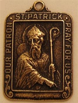 St Patrick Medal 1 1/4" - Catholic religious medals in authentic antique and vintage styles with amazing detail. Large collection of heirloom pieces made by hand in California, US. Available in true bronze and sterling silver.
