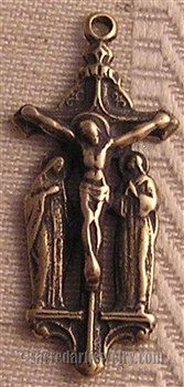 Mary John Crucifix Medal 1 1/4"