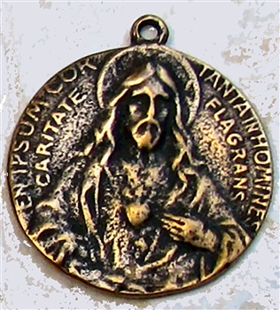 Scapular Medal 1890 1" - Catholic religious medals in authentic antique and vintage styles with amazing detail. Large collection of heirloom pieces made by hand in California, US. Available in sterling silver and true bronze