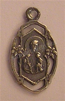 St Joseph Medal, Small 3/4" - Religious medallions and Catholic medals in authentic antique and vintage styles with amazing detail. Large collection of saint medals and heirloom pieces made by hand in California, US. Available in true bronze and sterling.