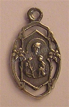 St Joseph Medal, Small 3/4" - Religious medallions and Catholic medals in authentic antique and vintage styles with amazing detail. Large collection of saint medals and heirloom pieces made by hand in California, US. Available in true bronze and sterling.