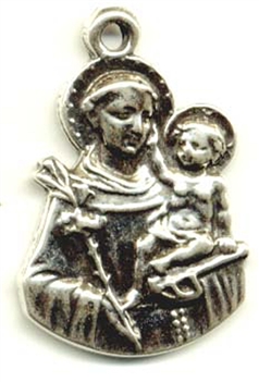 Saint Anthony Medal 1 1/8" - Catholic religious medals in authentic antique and vintage styles with amazing detail. Large collection of heirloom pieces made by hand in California, US. Available in true bronze and sterling silver.