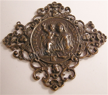 Blessed Mother Filigree Medallion, Our Lady of Carmel, Pendant Medal 18th Century (1718) Europe - Catholic religious medals in authentic antique and vintage styles with amazing detail. Large collection of heirloom pieces made by hand.
