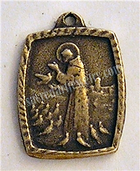 Saint Francis Medal with Prayer - St Francis medallions and other Catholic saint medals in authentic antique and vintage styles with amazing detail. Large collection of heirloom pieces made by hand in California, US.