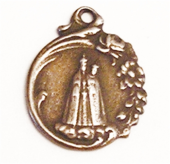 Mother Mary Medal 1' - Catholic religious medals in authentic antique and vintage styles with amazing detail. Large collection of heirloom pieces made by hand in California, US. Available in true bronze and sterling silver.