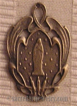 Our Lady of Lourdes Medal Art Nouveau 1"