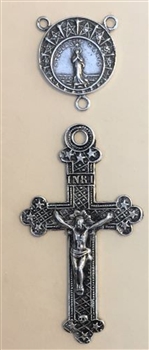 Ornate and Stella Maris, Crucifix and Centerpiece Rosary Set