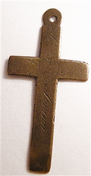 WHITE BRONZE Simple Nuns Cross 2"