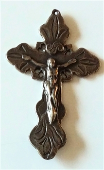 White Bronze Philippines Crucifix 2 1/4"