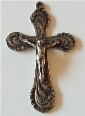 Edwardian White Bronze Crucifix 2"