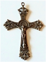 Double Nimbus White Bronze Crucifix 2 1/2"