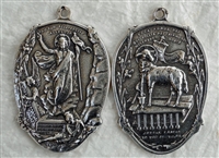 Agnus Dei Easter White Bronze Medal 1 1/4"