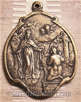 Our Lady of Mercy White Bronze Medal 1 1/2"