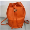 ASMAR Bucket Bag Backpack in Orange Leather
