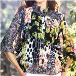 LINDI Multicolored Retro Floral Print Tunic Top