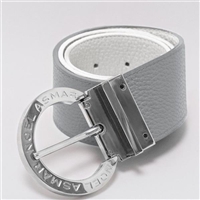 NOEL ASMAR Italian Leather Luna W/ White Reversible Belt With Chrome Buckle