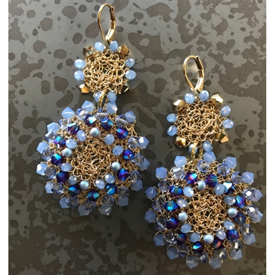 Handmade Couture Crocheted Wire Jewelry Earrings