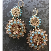 Handmade Couture Crocheted Wire Jewelry Earrings