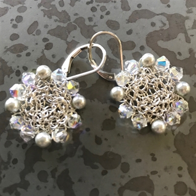 Handmade Couture Crocheted Wire Jewelry Earrings