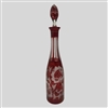 Red Decater Etched Vase