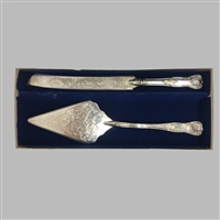 Sheffield Silver Plated Cake Server with Knife