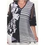 LINDI White & Black Stripe, Polka Dot, Retro Tunic