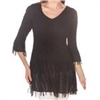 LINDI Black Packable Stretch V-Neck Tunic Top