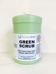 GREEN SCRUB, EXTRA HEAVY DUTY HAND CLEANER WITH PUMICE, LEMON-LIME FRAGRANCE.